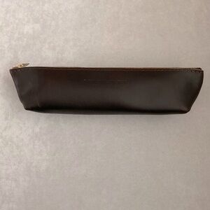 Portland Leather Goods Espresso Brown Leather Long Zip Carrying Case